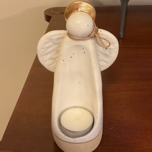 Mud Pie Angel Tealight Holder - White and Gold